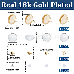 40Pcs 304 Stainless Steel Stud Earring Settings&nbsp;DIY-SP0007-46A