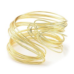 Rack Plating Brass Cuff Bangles for Women&nbsp;BJEW-D032-04G