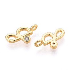 Brass Micro Pave Cubic Zirconia Charms&nbsp;KK-N263-97G-G