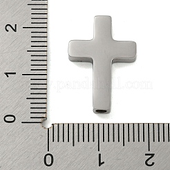 変色しない304ステンレススチールビーズ  クロス  ステンレス鋼色  20x14x3mm  穴：2mm&nbsp;STAS-U007-17P