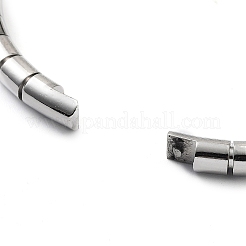 変色しない201ステンレススチール製ヒンジ付きバングル  コラム  内径：2-3/8x2インチ（5.9x5cm）&nbsp;STAS-Z057-01F