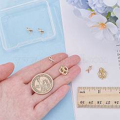 12個2スタイル真鍮ペンダント  丸カン付き  18KGP本金メッキ  9~13x5~11x1~3mm  穴：1~3mm  6個/スタイル&nbsp;KK-AR0004-71