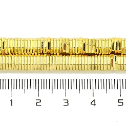 電気めっき合成非磁性ヘマタイト ビーズ 連売り  六角  黄金メッキ  5.6x6.3x1.1mm  穴：1mm  約350個/連  16.14''（41センチメートル）&nbsp;G-H020-B01-02