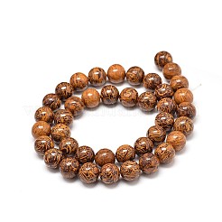 Natural Elephant Skin Jasper/Miriam Stone/Calligraphy Stone Bead Strands&nbsp;G-P075-20-6mm