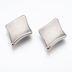 CCBプラスチックビーズ  菱形  プラチナ  37x28x4mm  穴：1.5mm&nbsp;CCB-E052-36P