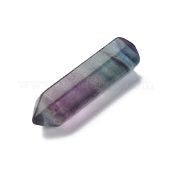 天然蛍石の先の尖ったビーズ  穴なし/ドリルなし  多面カット  弾丸  37~41x10mm&nbsp;G-YW0001-40