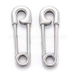 304ステンレススチールチャーム  安全ピンペンダント  ステンレス鋼色  31.5x9.5x2mm&nbsp;STAS-M291-12P