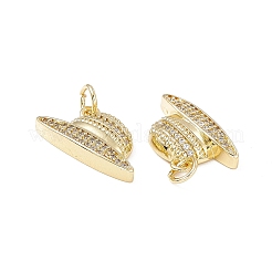 Brass Micro Pave Clear Cubic Zirconia Pendants&nbsp;KK-E068-VB268
