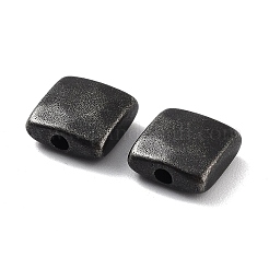 316サージカルステンレスビーズ  正方形  アンティークシルバー  9x9x3.8mm  穴：1.6mm&nbsp;STAS-K276-03AS
