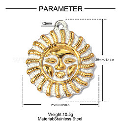 Two Tone 304 Stainless Steel Pendants&nbsp;STAS-OY012-85G