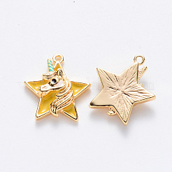 Brass Enamel Pendants&nbsp;LS-KK-T049-024G-03-NF
