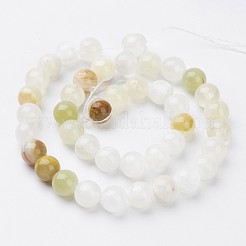 天然石ビーズ連売り  花翡翠（アフガニスタン翡翠）  ラウンド  10mm  穴：1mm  約40個/連  15~16インチ&nbsp;X-GSR10mmC008