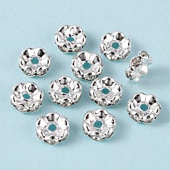 Brass Crystal Rhinestone Spacer Beads&nbsp;X-RB-A006-8MM-S