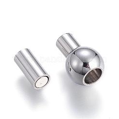 変色しにくい304ステンレススチール製のマグネット留め具と接着端  コラム  ステンレス鋼色  16x8mm  穴：3mm&nbsp;STAS-D159-37