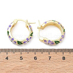 Brass Enamel Hoop Earrings for Women&nbsp;EJEW-A168-02G