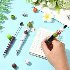 DIY ビーズペンセット  ABSプラスチックボールペンとボールペンリフィルを含む  シリコン＆真鍮ラインストーンスペーサービーズ  合金カニカンとエナメルペンダント  ミックスカラー  ペン：148x11.5~12mm  4スタイル  2個/スタイル  8pc&nbsp;DIY-FS0009-30