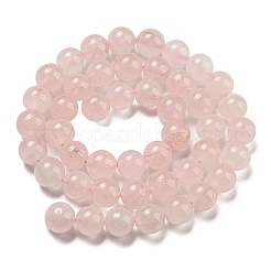 天然石ローズクォーツビーズ連売り  ラウンド  8mm  穴：1.2mm  約46~47個/連  14.57''~15.04''（37~38.2センチメートル）&nbsp;G-K343-A01-01