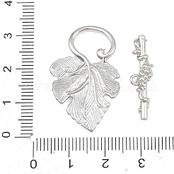 真鍮製マンテル  花と葉  プラチナメッキ  33x20.5x2.5mm  穴：1.5mm  バー：25.5x7.5x5.5mm  穴：1.5mm&nbsp;KK-CBA7BFE-08P