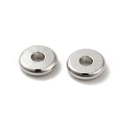 真鍮製スペーサービーズ  ディスク  プラチナメッキ  5x1.2mm  穴：1.5mm&nbsp;KK-P249-04B-P