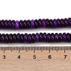 天然石ホワイトジェイドビーズ連売り  染め  ロンデル  インディゴ  6.5x2.5mm  穴：0.8mm  約154個/連  14.96''（38センチメートル）&nbsp;G-S397-A01-3x6