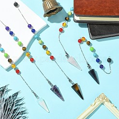 Natural & Synthetic Gemstone & Resin Dowsing Pendulum Big Pendants&nbsp;PALLOY-GO00022