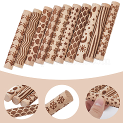 10Pcs 10 Styles Wood Rolling Pin&nbsp;AJEW-GF0014-29