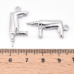 合金ペンダント  ミシン  カドミウムフリー＆ニッケルフリー＆鉛フリー  プラチナ  27x12x3mm  穴：2mm&nbsp;X1-PALLOY-N176-114P