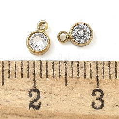 Ion Plating(IP) 304 Stainless Steel Micro Pave Cubic Zirconia Pendants&nbsp;STAS-B075-12G