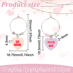 18Pcs 18 Styles Opaque Resin Wine Glass Charms&nbsp;AJEW-AB00086