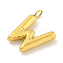 イオンプレーティング（IP）304ステンレスペンダント  レターチャーム  ゴールドカラー  文字W  16.5x12x3mm  穴：2mm&nbsp;STAS-C102-15G-W
