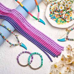 10 Strands 3 Colors Flat Round Handmade Polymer Clay Beads&nbsp;CLAY-SZ0002-03A