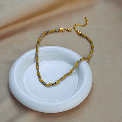 4MM 304 Stainless Steel Rope Chain Necklaces&nbsp;NJEW-Z095-01GP-01
