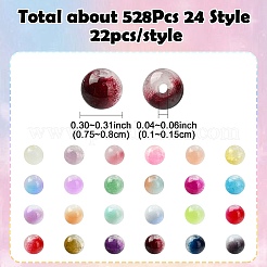 528Pcs 24 Style Mixed Style Glass Beads&nbsp;DGLA-YW0001-20