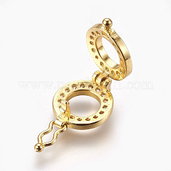 Brass Micro Pave Cubic Zirconia Enhancer Shortener Bails&nbsp;KK-P164-01G