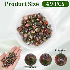 1 Strand Dyed Natural Imperial Jasper Round Beads Strands&nbsp;G-PA0002-57B