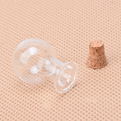 ガラスボトル  ビーズコンテナ  コルク栓付き  ウィッシングボトル  透明  2.65x1.7cm  穴：0.6のCM  容量：4ml（0.13液量オンス）&nbsp;X-AJEW-Q115-14
