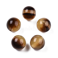 樹脂ビーズ  天然石風  ラウンド  サドルブラウン  12x11.5mm  穴：1.5~3mm&nbsp;RESI-N034-01-I01