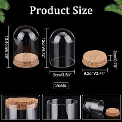 2 Sets High Borosilicate Glass Dome Cover&nbsp;DJEW-NB0001-20
