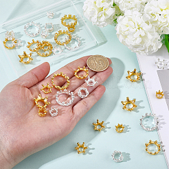 36個 9スタイル 合金ヨーロピアンビーズ  大穴ビーズ  クラウン  ミックスカラー  8~22x6~8mm  穴：6mm  4個/スタイル&nbsp;FIND-WR0012-73