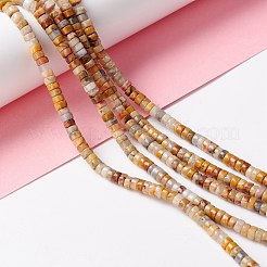 天然クレイジーレースアゲートビーズ連売り  フラットラウンド  4~4.5x2~2.5mm  穴：0.8~1mm  約155~172個/連  15.12インチ〜15.55インチ（38.4~39.5cm）&nbsp;G-A201-A05