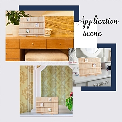 合成木製イヤリングディスプレイスタンド  長方形  バリーウッド  完成品：40x14.1x30cm&nbsp;EDIS-WH0015-04