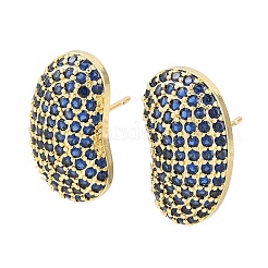 Brass Micro Pave Cubic Zirconia Stud Earrings&nbsp;EJEW-K324-09G