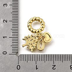 Brass Pave Green & Clear Cubic Zirconia European Dangle Charms&nbsp;KK-Q066-02G
