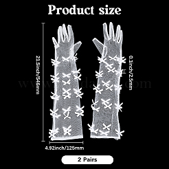 Bowknot Polyester Long Mesh Gloves&nbsp;AJEW-WH20022-69