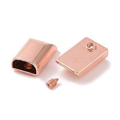 64個8色の亜鉛合金コードエンド  鉄ネジ付きエンドキャップ  ミックスカラー  17x11x6.5mm  穴：2mm  内径：4x9mm  8個/カラー&nbsp;FIND-WR0007-46