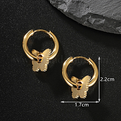 Elegant Butterfly 201 Stainless Steel Hoop Earrings&nbsp;OL2798