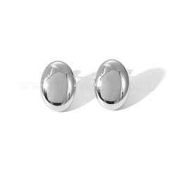 女性用ファッションオーバル304ステンレススチールスタッドピアス  ステンレス鋼色  16.4x11.6mm&nbsp;TU0111-3