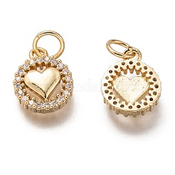 Brass Micro Pave Clear Cubic Zirconia Charms&nbsp;ZIRC-C020-66G