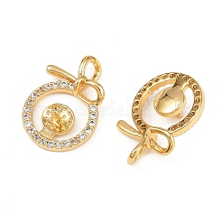 Brass Micro Pave Clear Cubic Zirconia Peg Bails&nbsp;X1-KK-B137-16G