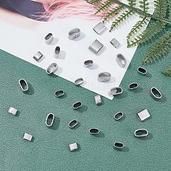 30色201ステンレススチールスライドチャーム3個  オーバル  ステンレス鋼色  5~10x8.5~12x4.5~6mm  穴：3.5~4x7.5~9.5mm  10個/カラー&nbsp;STAS-UN0036-62